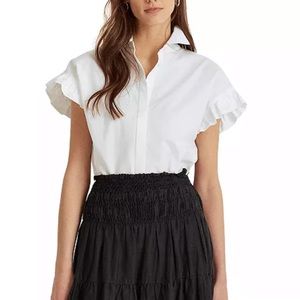 Lauren Ralph Lauren Ruffle-Trimmed Button Up Top